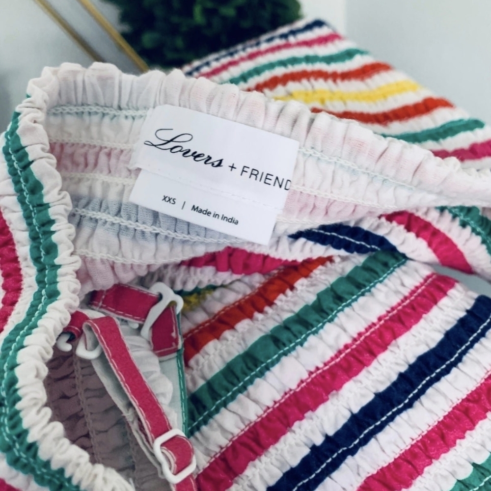 Lovers + Friends Rainbow Stripe Burson Bodycon Mini Dress XXS - Picture 9 of 11